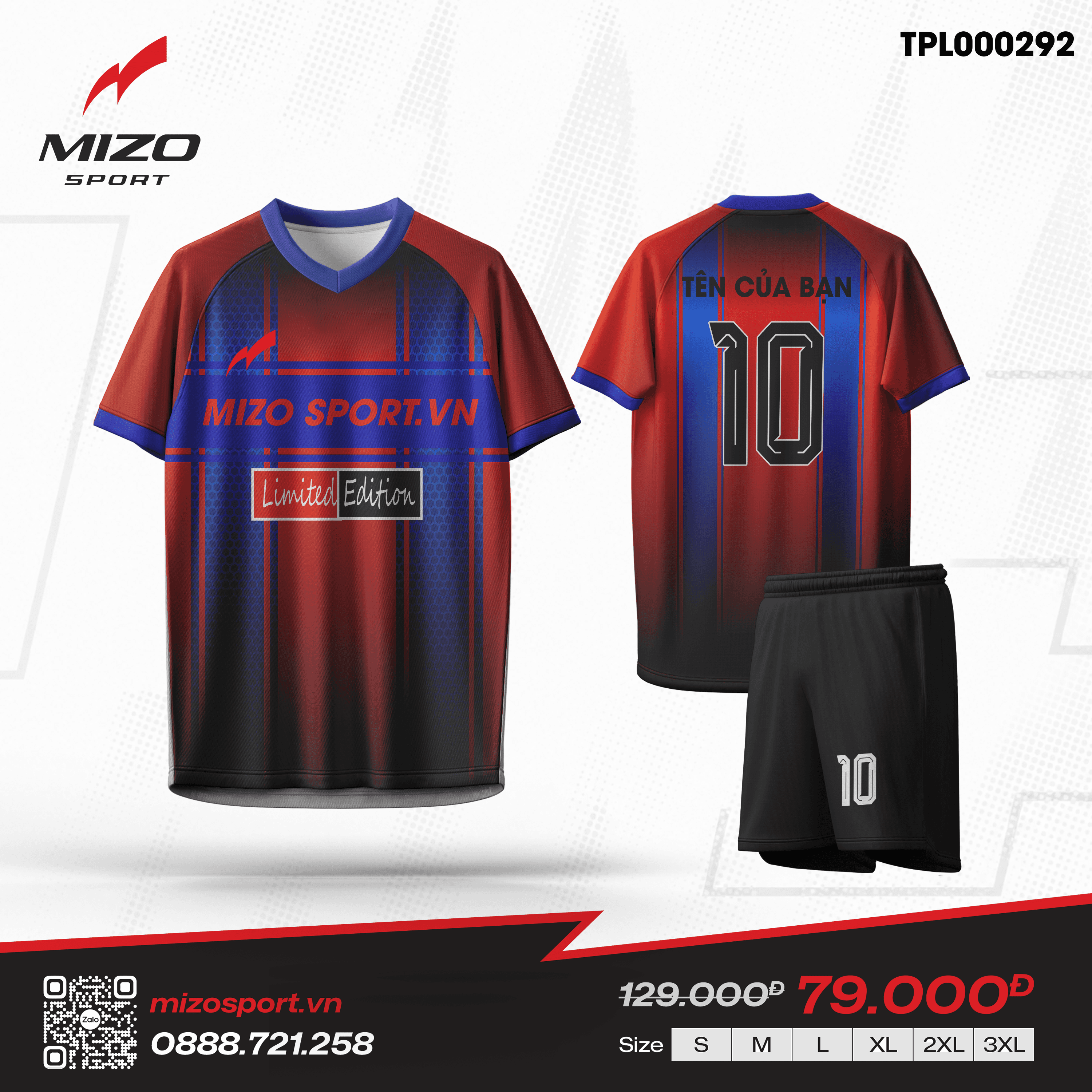 Áo bóng đá thiết kế TPL000292