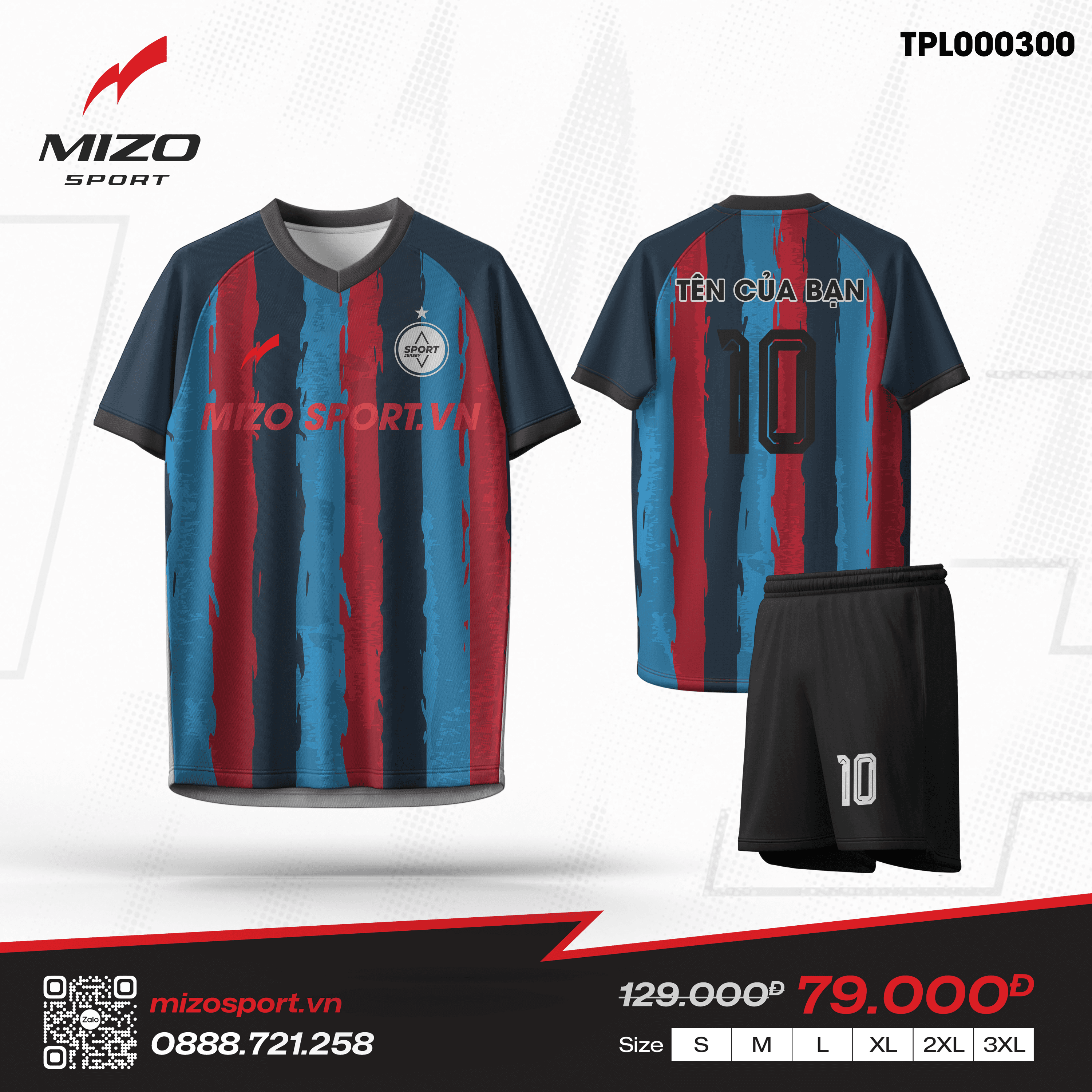 Áo bóng đá thiết kế TPL000300