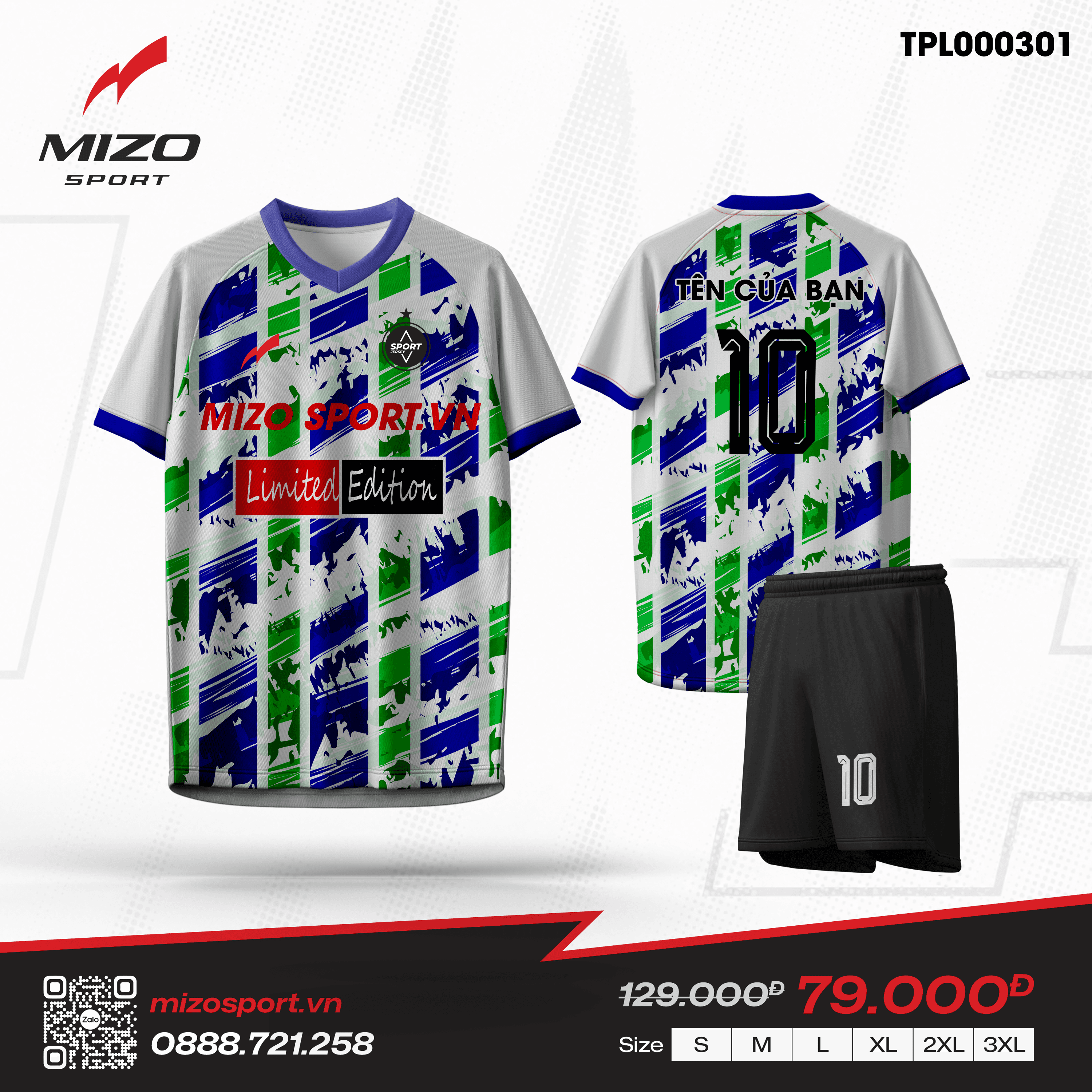 Áo bóng đá thiết kế TPL000301